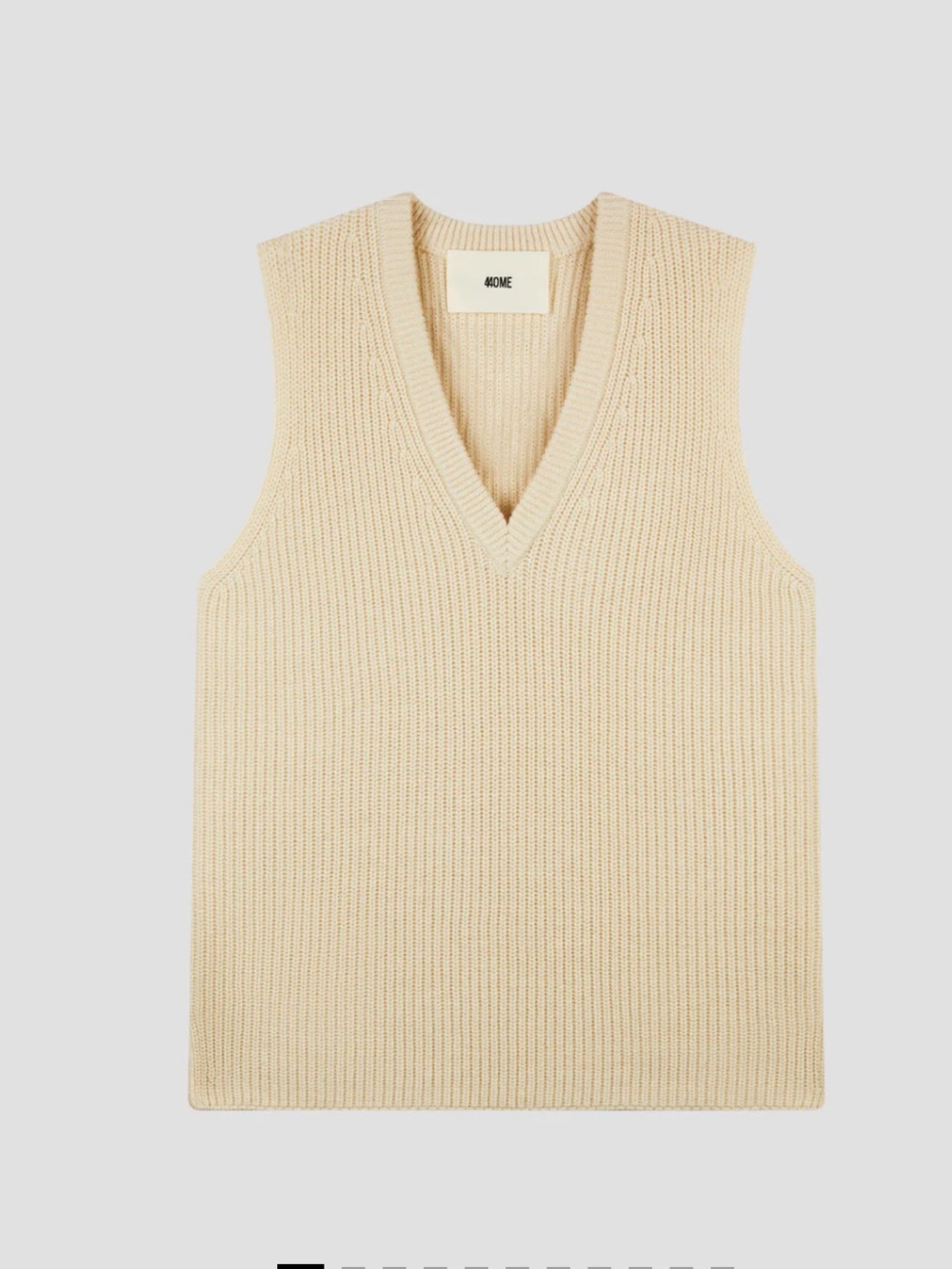 440ME COTTON WOOL RIB SLEEVELESS VNECK